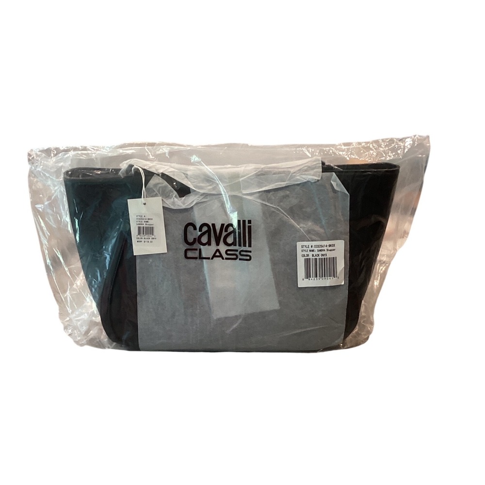 Cavalli‎ Class Sandra Shopper Tote Bag Black Onyx CCS25614-BKOX NWT